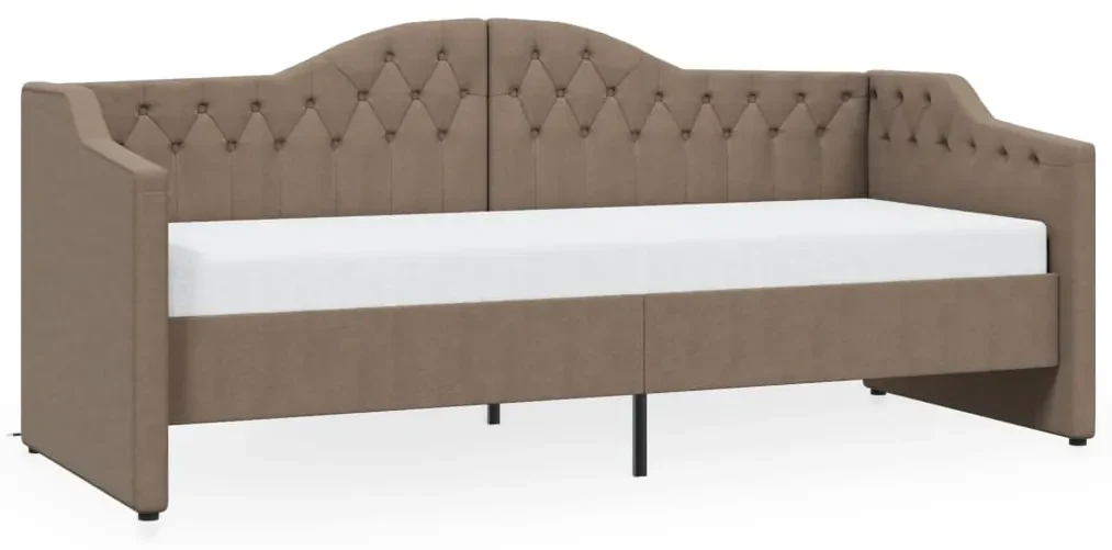 vidaXL Slaapbank met matras en USB stof taupe 90x200 cm