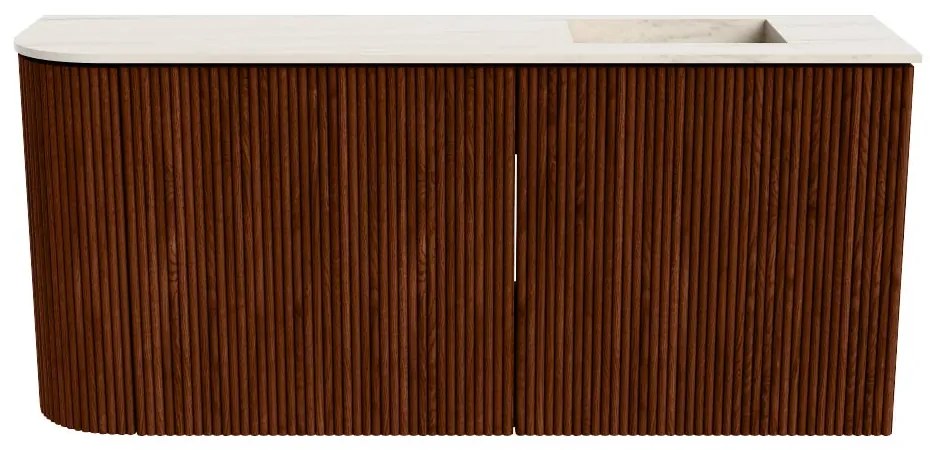 Mondiaz Joya DLux 90cm toiletmeubel ronding links ruby met wastafel faye rechts zonder kraangat meli