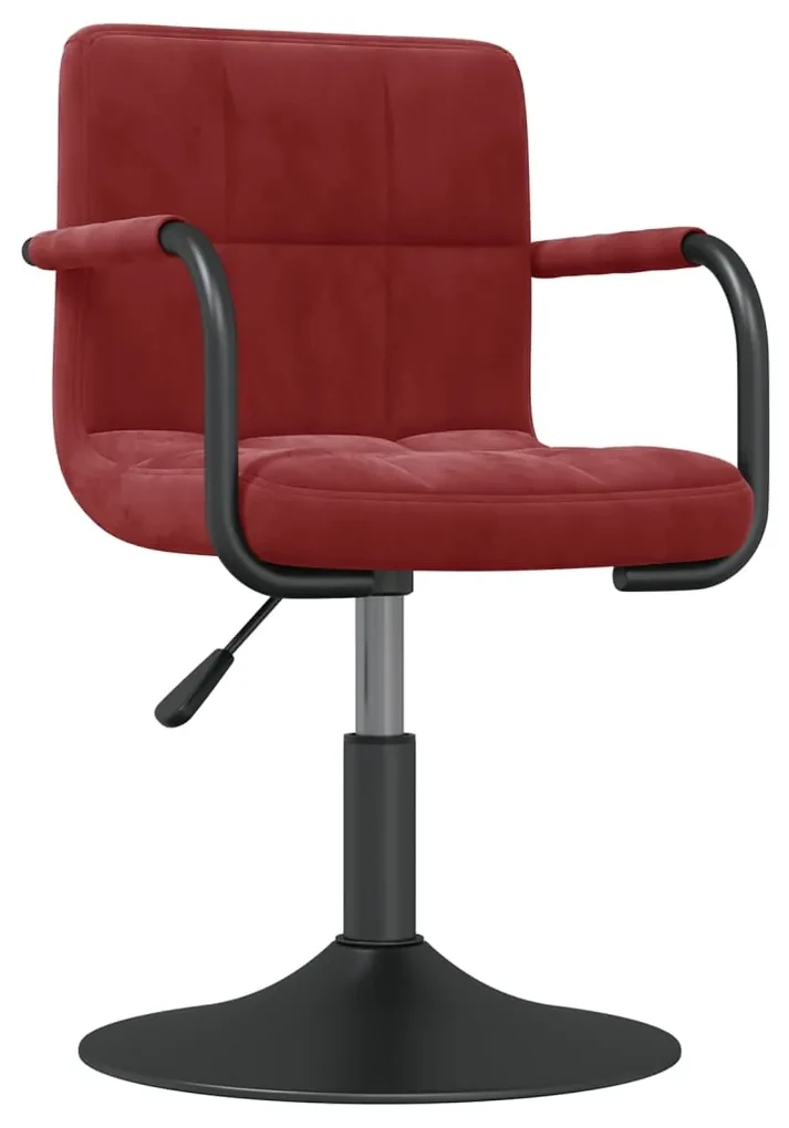 vidaXL Eetkamerstoelen draaibaar 6 st fluweel wijnrood