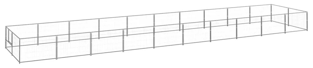 vidaXL Hondenkennel 20 m² staal zilverkleurig