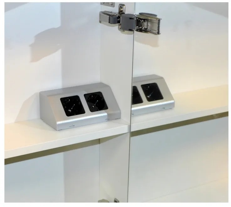 Inbouw / opbouw dubbele contactdoos zilvergrijs