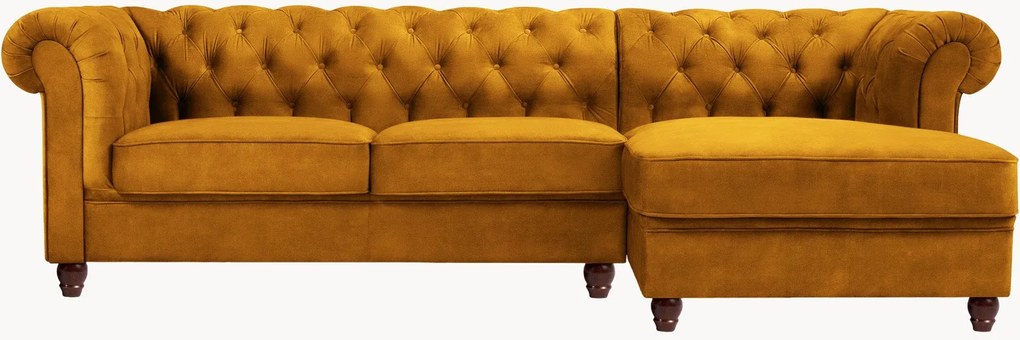 Fluwelen hoekbank Phoebe (4-zits)