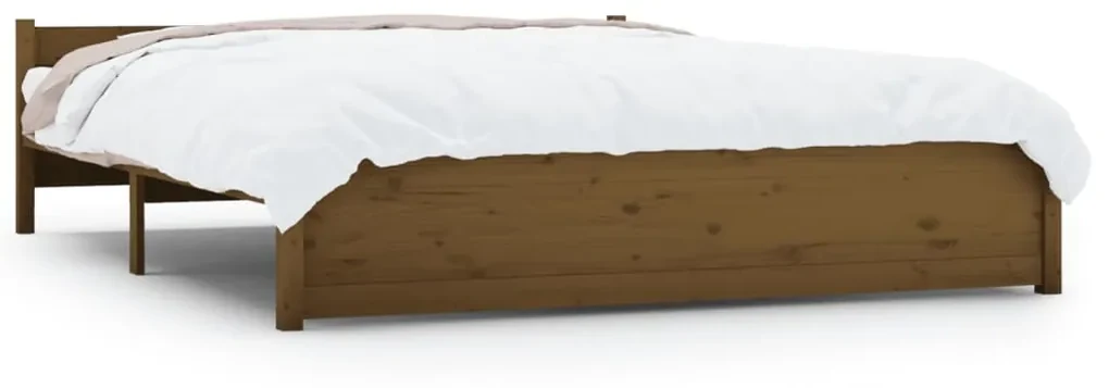 vidaXL Bedframe massief hout honingbruin 140x190 cm
