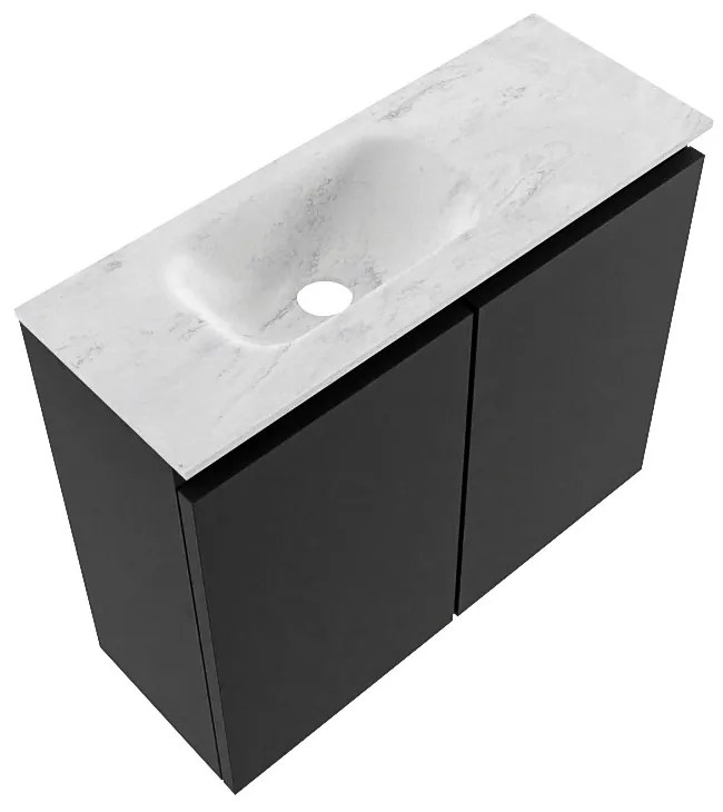 Mondiaz Ture DLux toiletmeubel 60cm urban met wastafel opalo links met kraangat