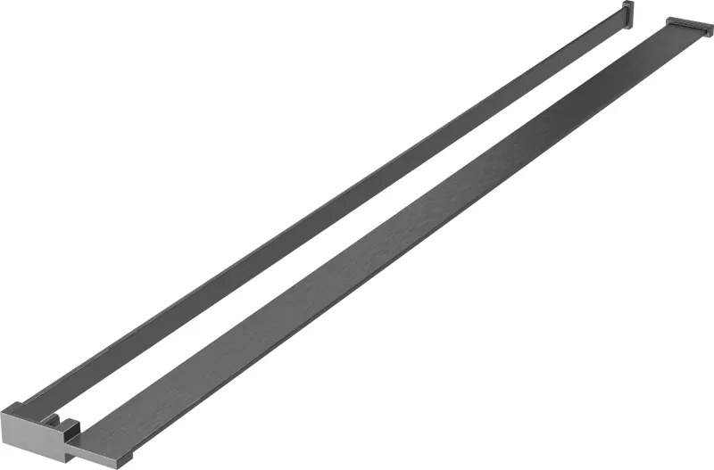 Mexen plank voor douchewand met handdoekreling, geborsteld gun gray - 800-02-66