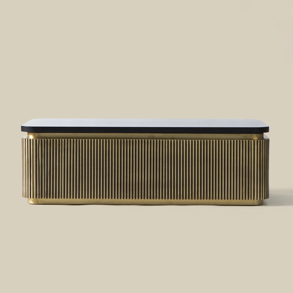 Salontafel Gouden Ribbels Rechthoekig - 110 X 60cm.