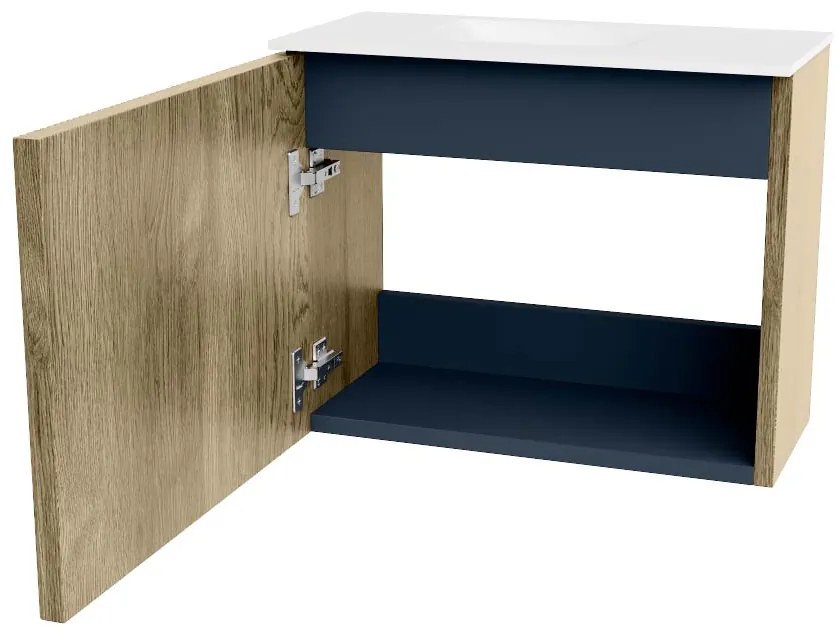 Mondiaz Joya 50cm toiletmeubel dusk met wastafel faye links zonder kraangat talc