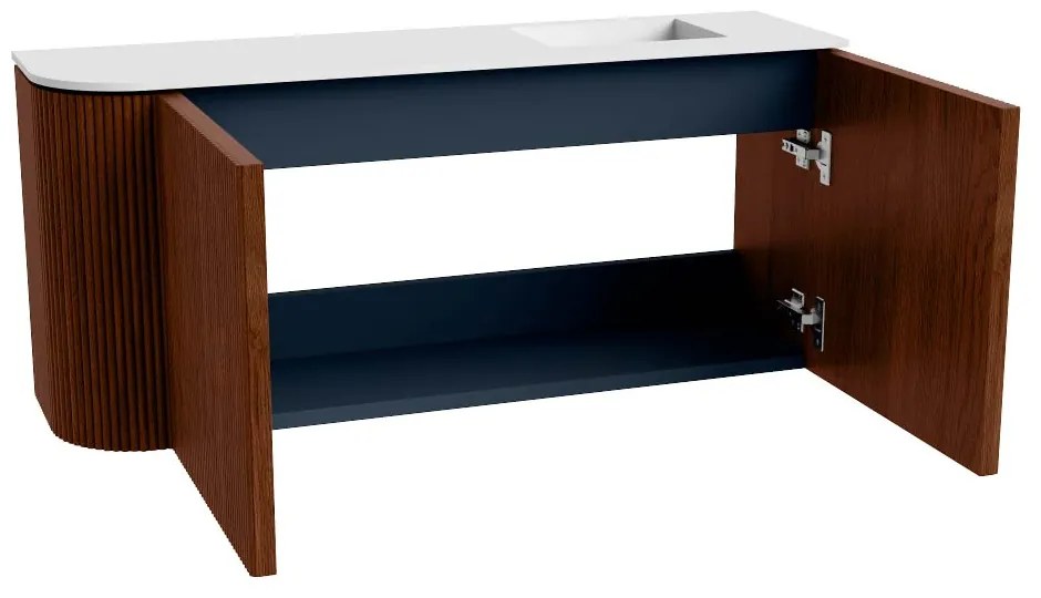 Mondiaz Joya 90cm toiletmeubel ronding links ruby met wastafel faye rechts zonder kraangat talc
