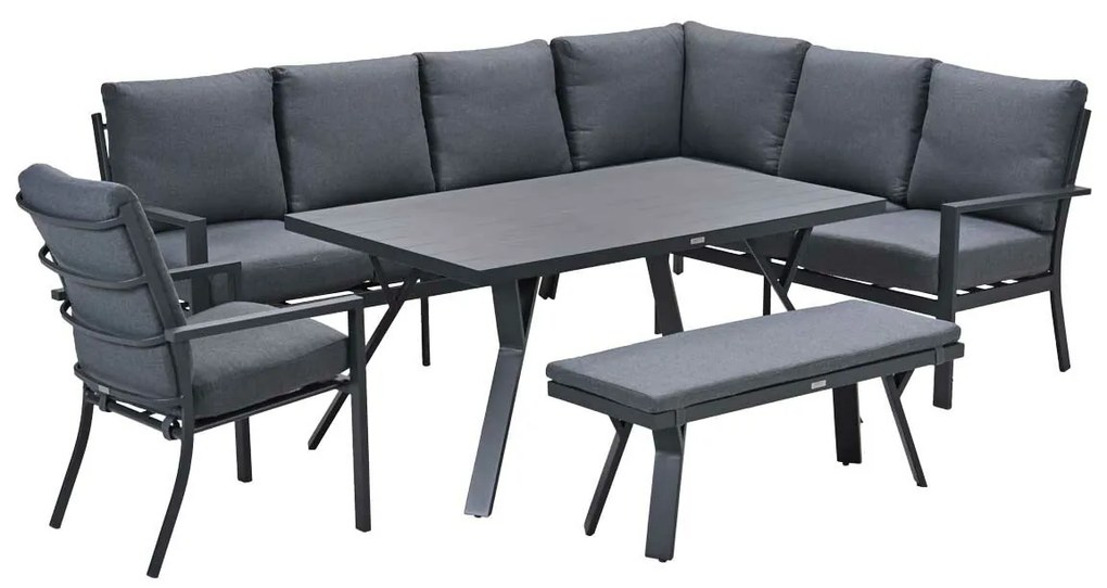 Garden Impressions Senja lounge dining set 5-delig rechts incl. stoel - mystic grijs