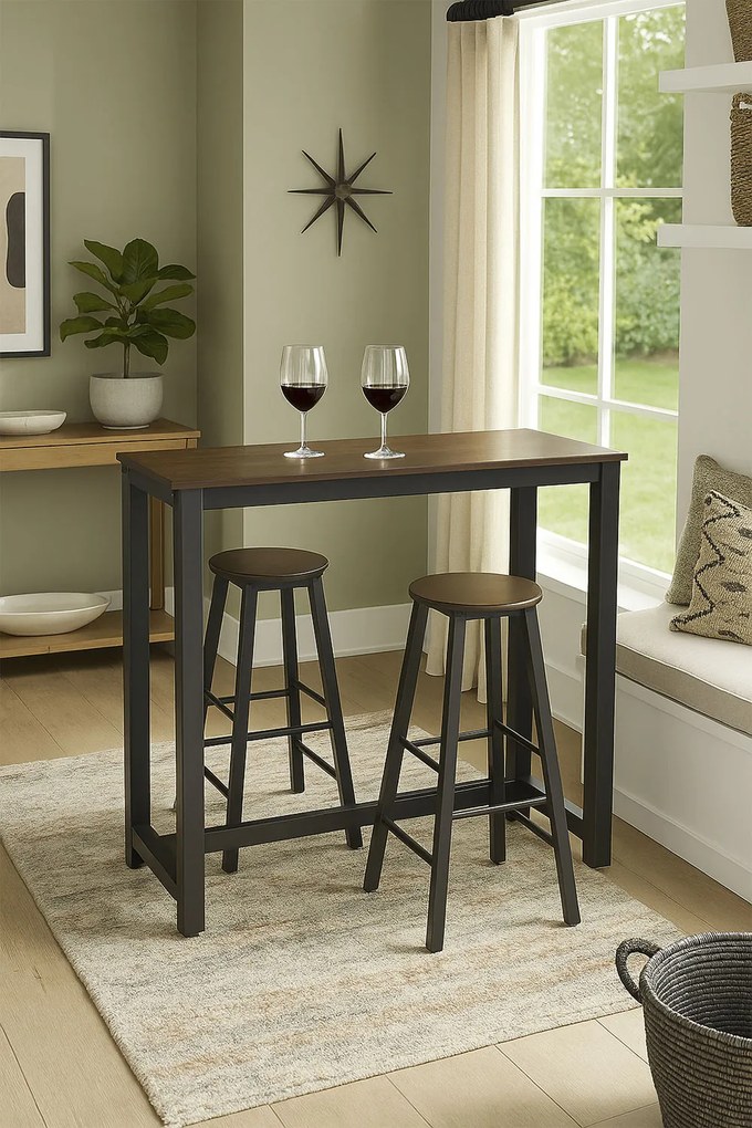 Set Bar Mesa Alta + 2 Taburetes Tycon