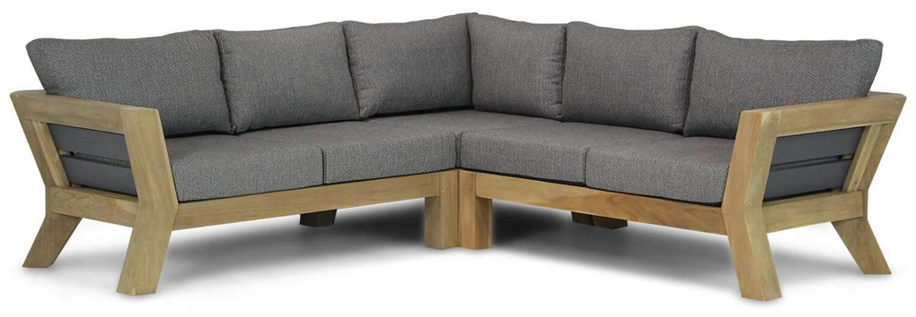 Hoek loungeset 5 personen Teak Old teak greywash Santika Furniture Santika Cantik