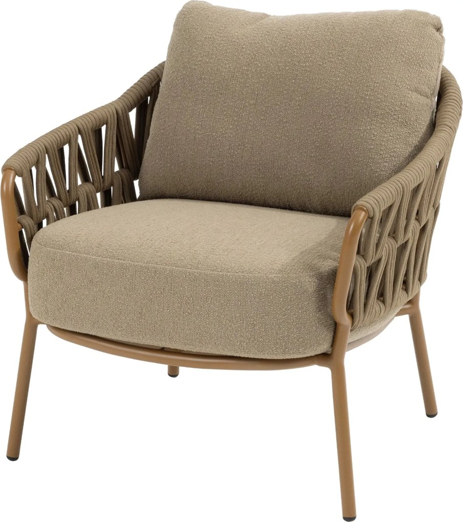 4 Seasons Outdoor Seasons Biarritz Low Dining Chair Amber With Cushions(per Stuks) Rope Taupe