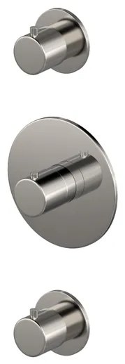 Hotbath Buddy inbouwthermostaat - 2 stopkranen - Geborsteld Nikkel CB007EXTGN