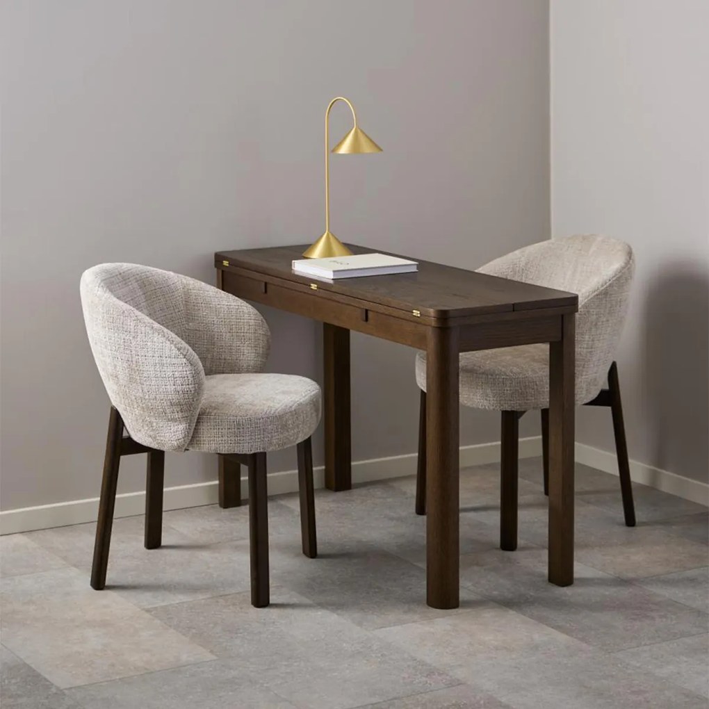 Luxe Eetkamerstoel Beige Met Hout