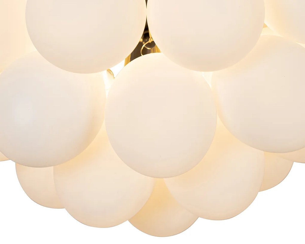 Smart plafondlamp met dimmer zwart met opaal glas 6-lichts incl. 6 Wifi G9 - Uvas Design G9 bol / globe / rond rond Binnenverlichting Lamp