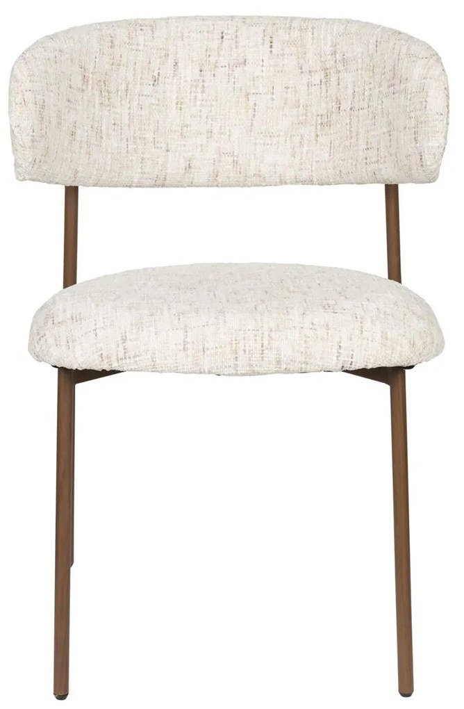 Vintage Eetkamerstoel Walnoot Off-white