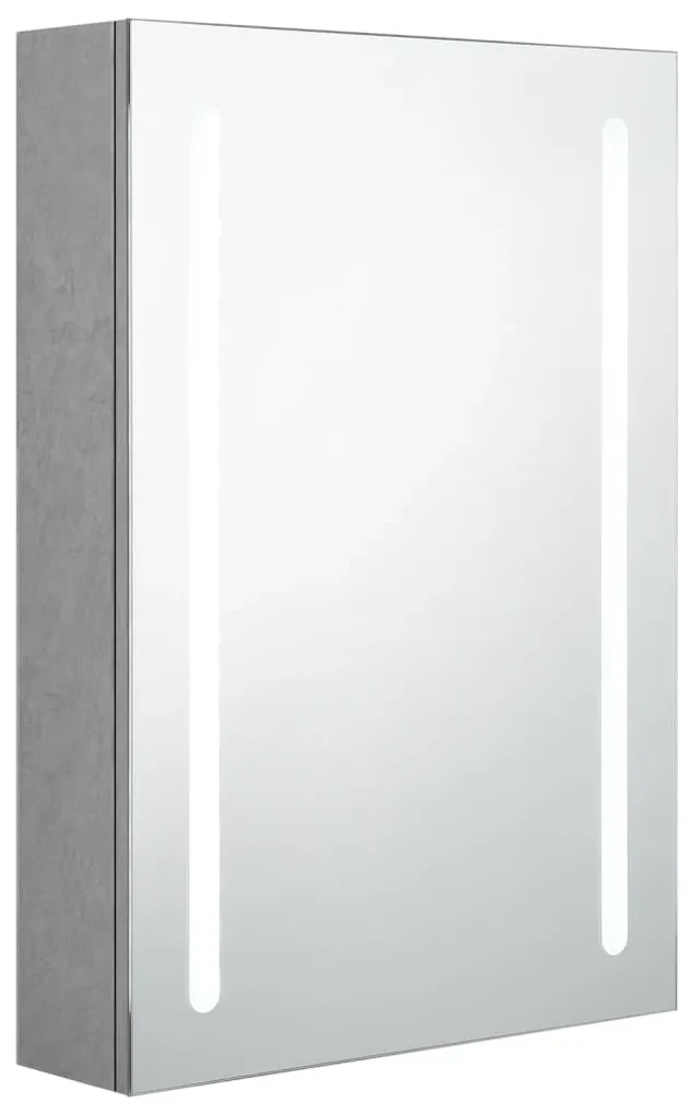vidaXL Badkamerkast met spiegel en LED 50x13x70 cm betongrijs