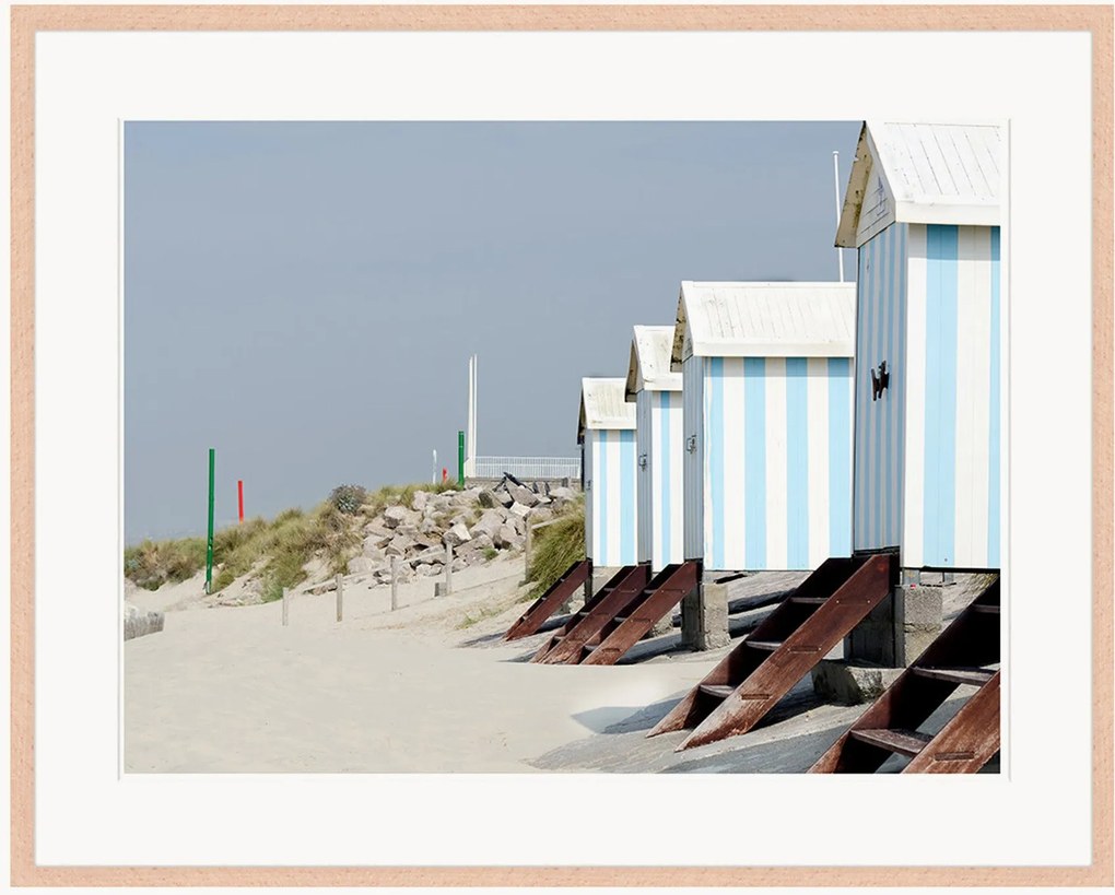 Ingelijste digitale print Beach Huts At Hardelot