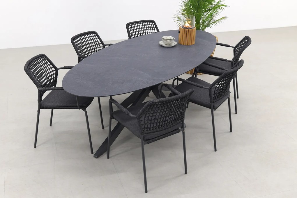 Barista/Privada 240x107 - Ovale tuinset - 7-delig - stapelbaar OP=OP