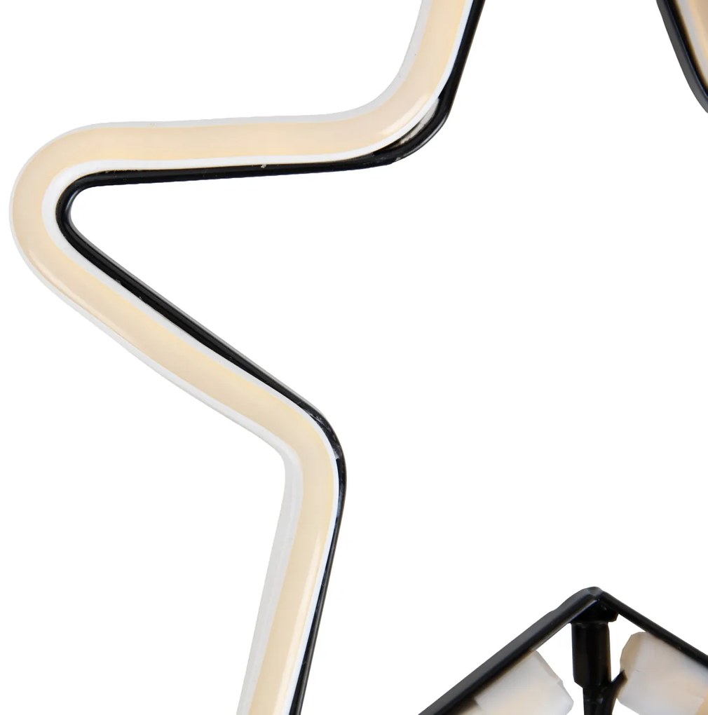 Kerst neon prikspot geel ster incl. LED met timer IP44 - Fura