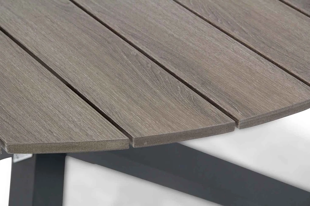 Tuinset Ronde Tuintafel 4 personen 125 cm Aluminium/Textileen /Aluminium/textileen Grijs Presto Vasto/Ancona