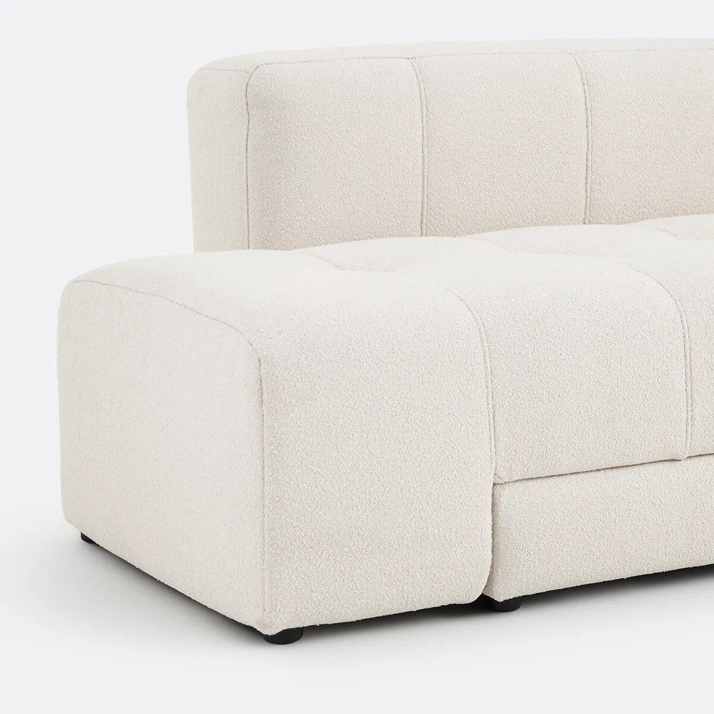 Rechte sofa, 5 zits, 4 in 1, in fijne bouclé stof, FANO