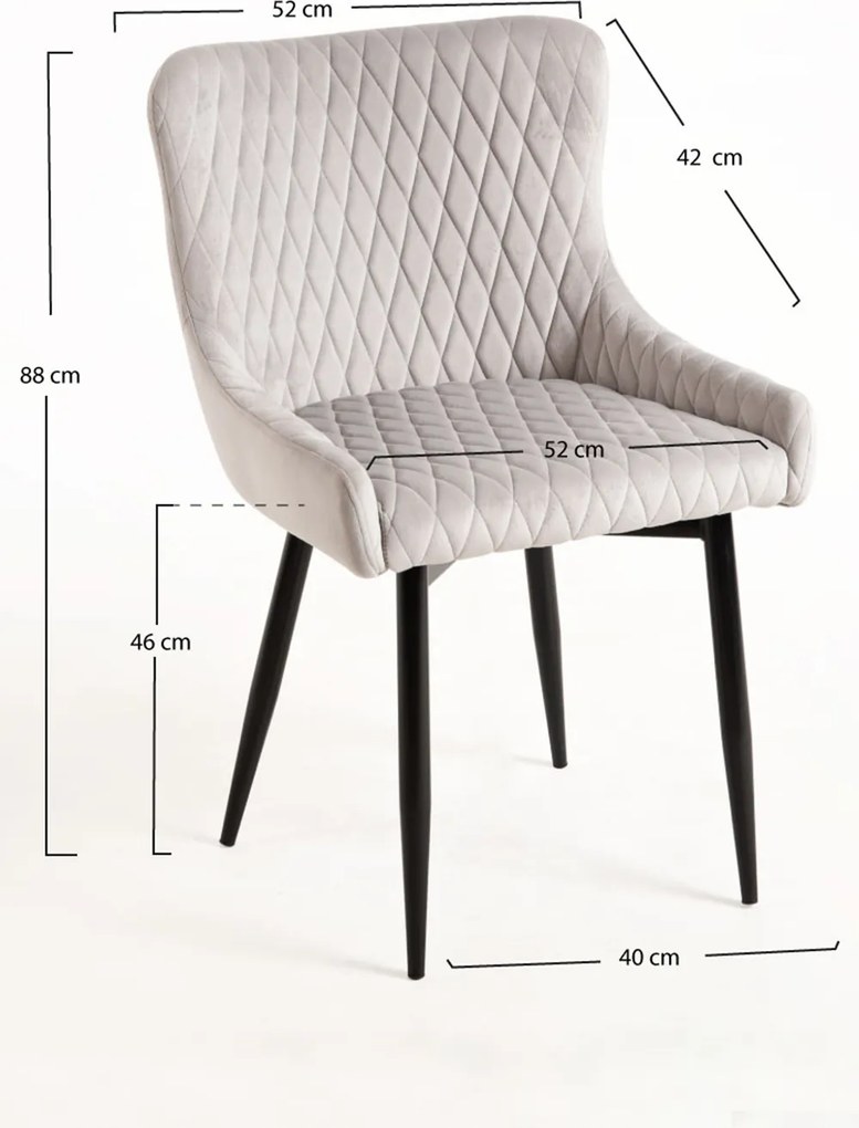 Set van 4 Sanda Fluwelen Stoelen