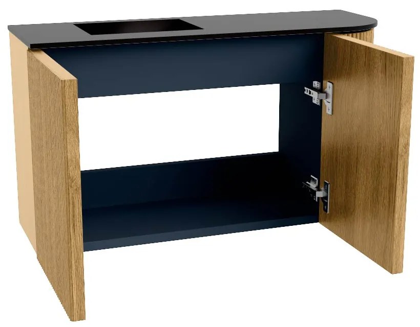 Mondiaz Joya 70cm toiletmeubel ronding rechts oak met wastafel faye links zonder kraangat urban