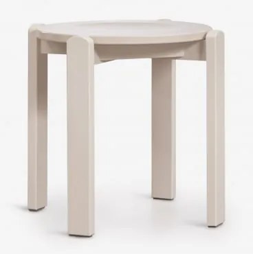 Lage Kruk 45 Cm In Eikenhout Noreli Tapioca Beige - Sklum