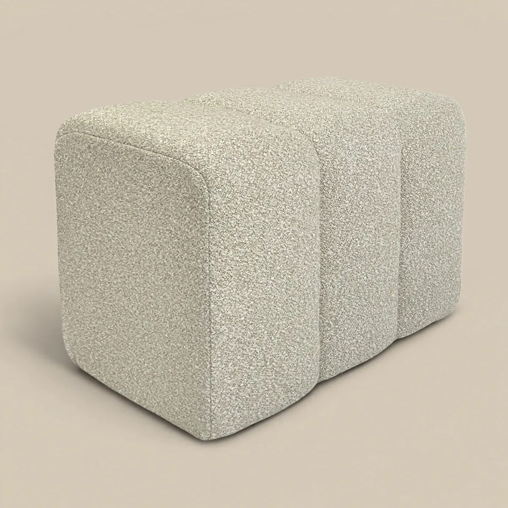 Halbankje Zachte Stof Naturel 72 Cm