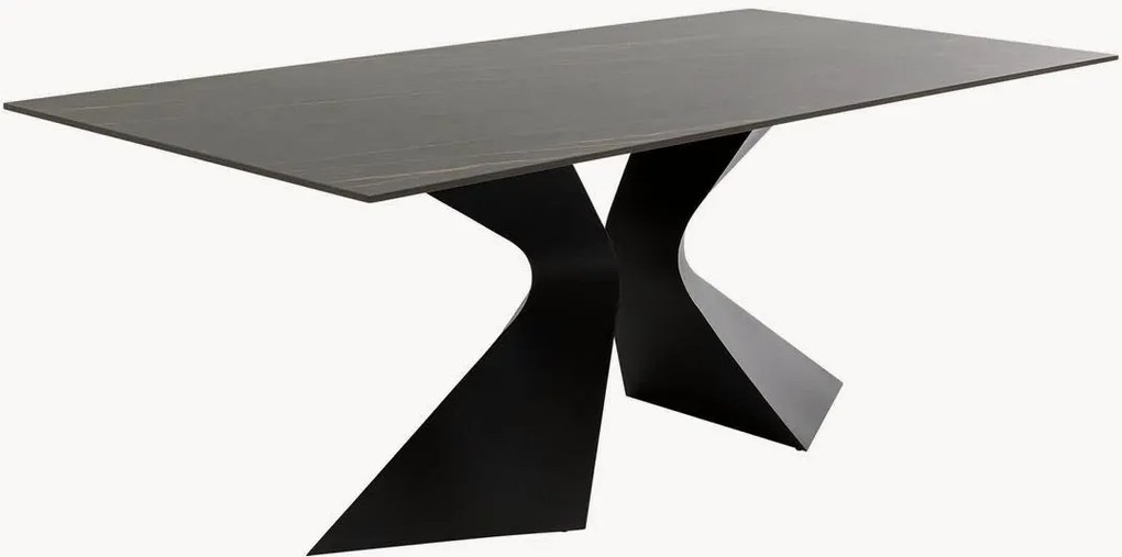 Eettafel Gloria met stenen tafelblad, 180 x 90 cm