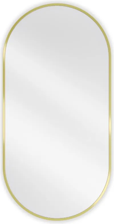 Mexen Loft ovale badkamerspiegel 100 x 50 cm, gouden lijst - 9851-100-050-000-50
