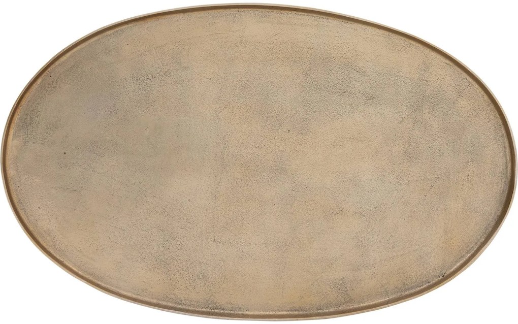 Goossens Salontafel Mauro ovaal, aluminium goud, elegant chic, 96 x 45 x 58 cm