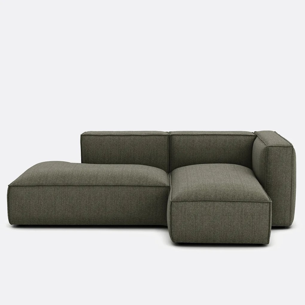 Links chaise longue-element voor modulaire bank, in structuurstof, Seven