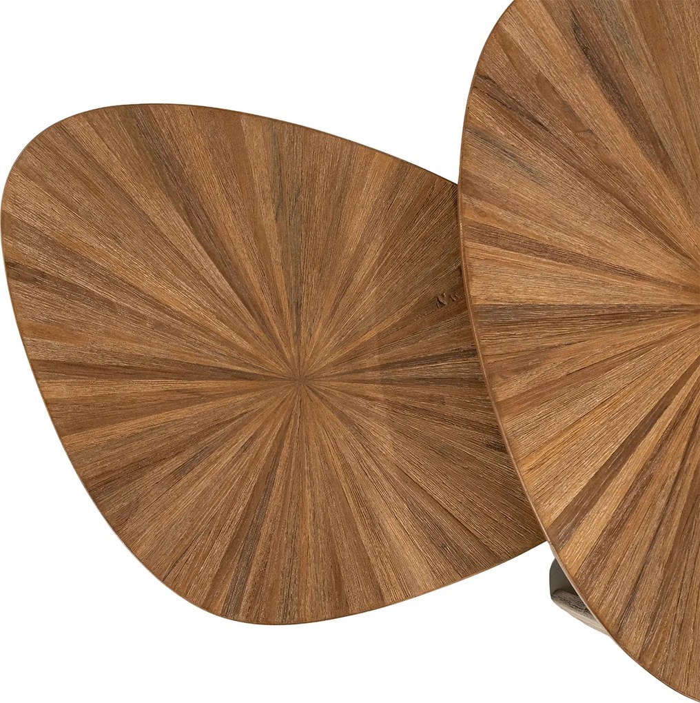 Driehoekige Salontafels Van Teak - 69 X 49cm.