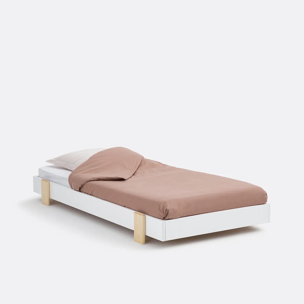 Bed met boxspring, stapelbaar, massief grenen, PYLA