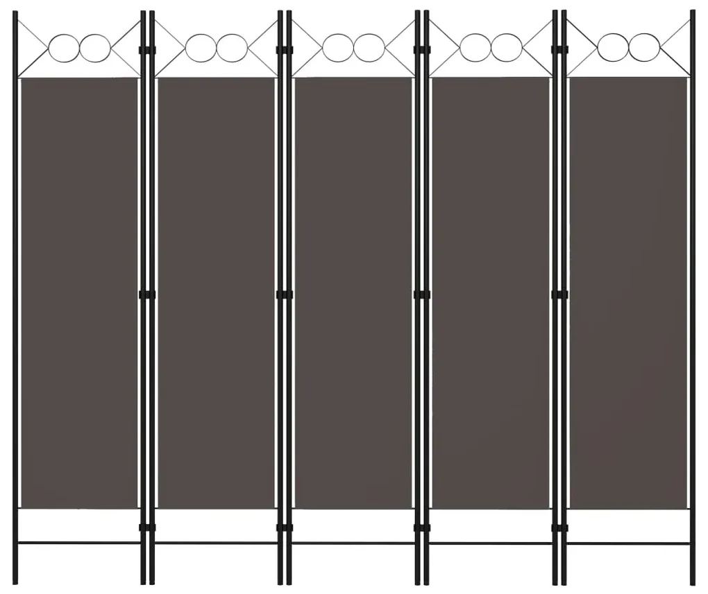 vidaXL Kamerscherm met 5 panelen 200x180 cm antraciet