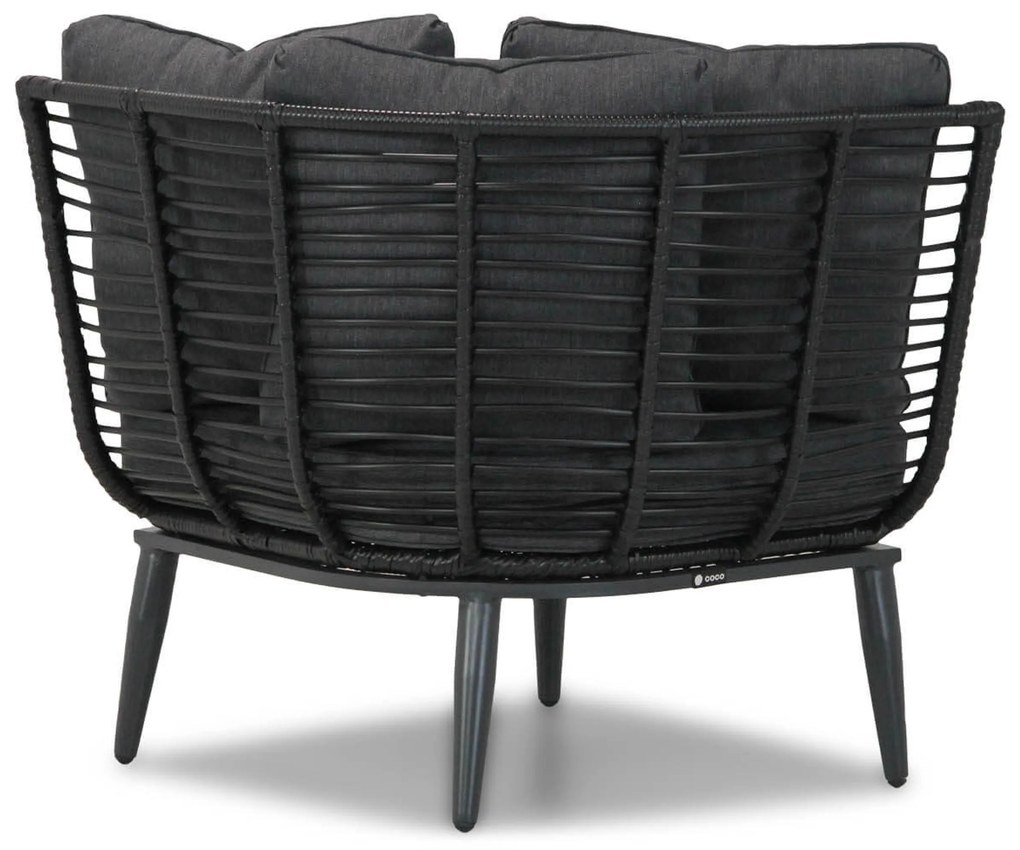 Hoek loungeset 4 personen Wicker Zwart  Coco Coco Leonardo