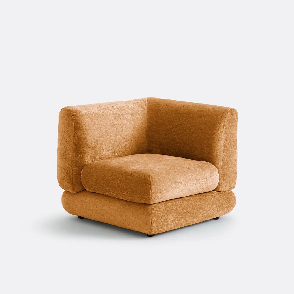 Modulaire hoekbank, dik fluweel, HOOVER