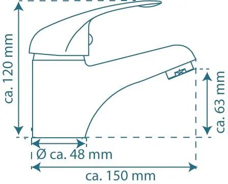 Schutte MAGNA ééngreepsmengkraan wastafel, lage druk, chroom