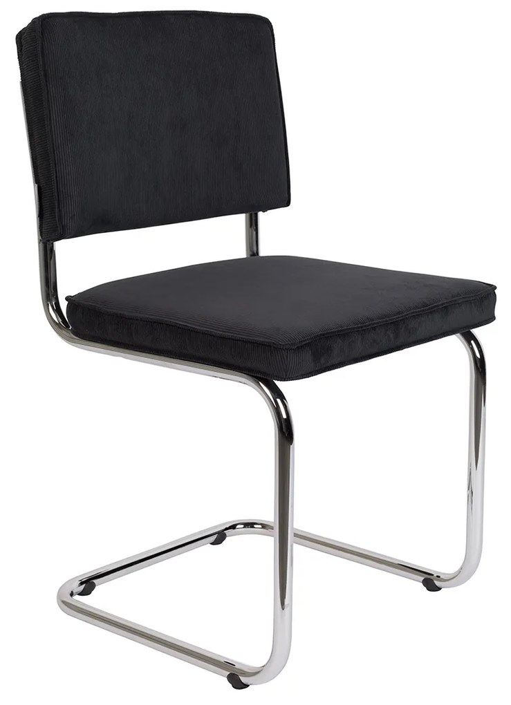 Zuiver Ridge Rib Eetkamerstoel Ribstof Zwart
