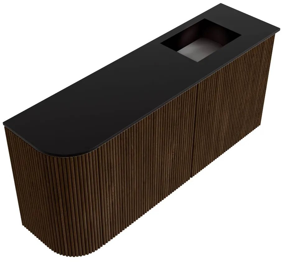 Mondiaz Joya 90cm toiletmeubel ronding links walnut met wastafel faye rechts 1 kraangat urban