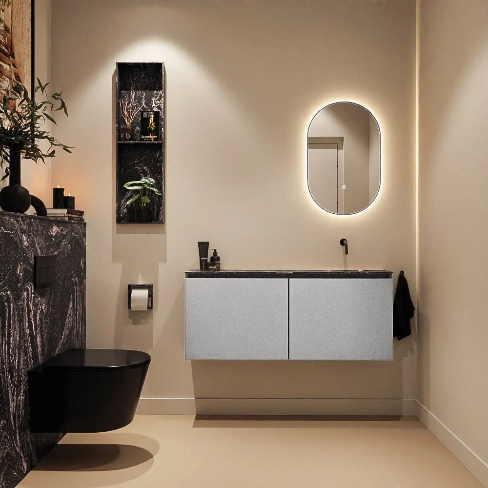 Mondiaz Ture DLux toiletmeubel 120cm plata met wastafel lava rechts zonder kraangat