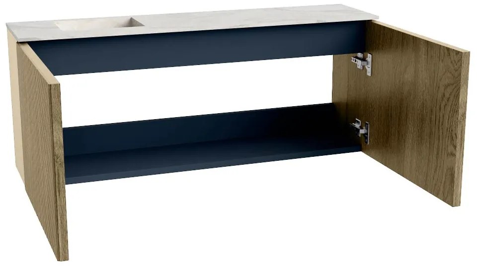 Mondiaz Joya DLux 100cm toiletmeubel dusk met wastafel faye links 1 kraangat opalo
