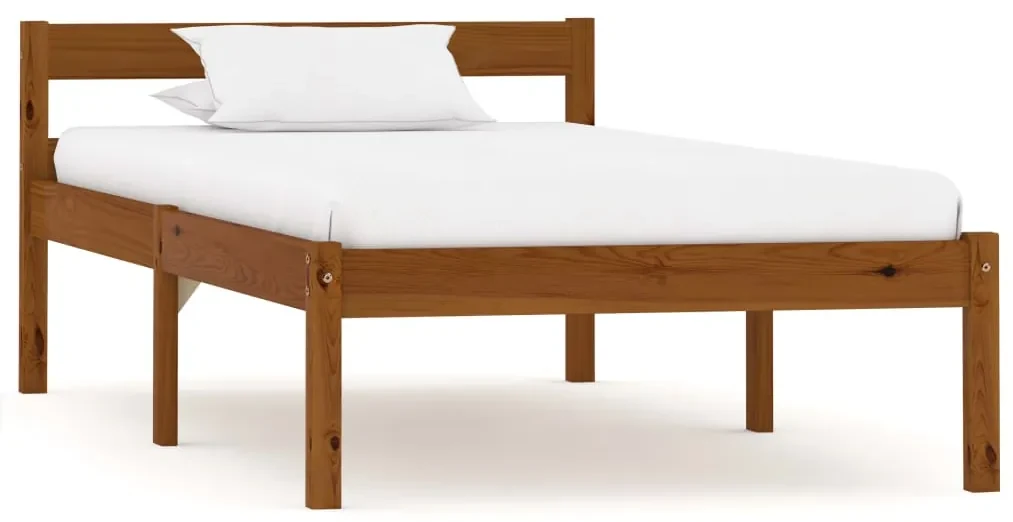 vidaXL Bedframe massief grenenhout honingbruin 90x200 cm