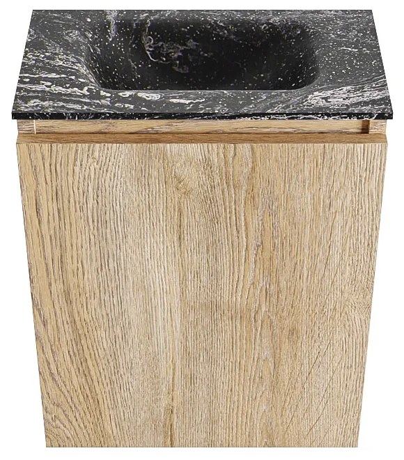 Mondiaz Ture DLux toiletmeubel 40cm washed oak met wastafel lava midden zonder kraangat