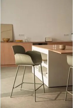 Set Van 4 Hoge Krukken Van Polypropyleen En Staal Lynette Bamboe Groen & ↑65 Cm - Sklum