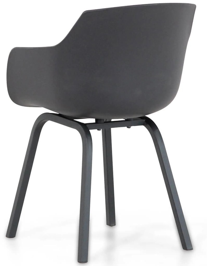 Tuinset 4 personen 90 cm Kunststof Grijs Lifestyle Garden Furniture Salina/Mateo