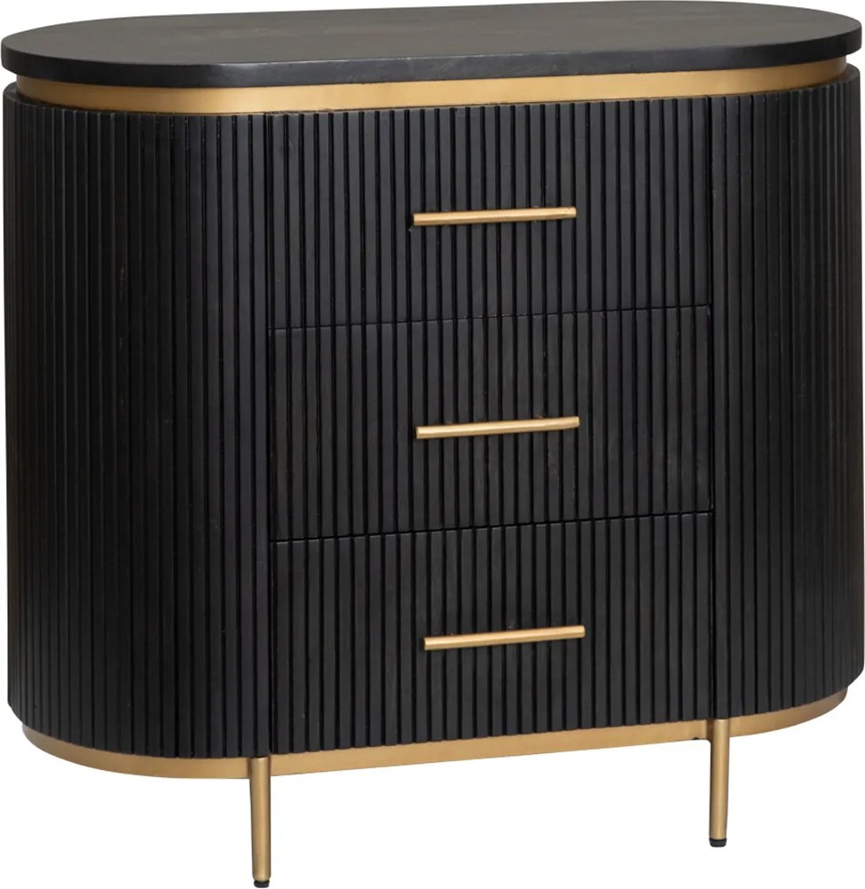 Ladenkast Ovaal Met Messing - 90x45x80cm.