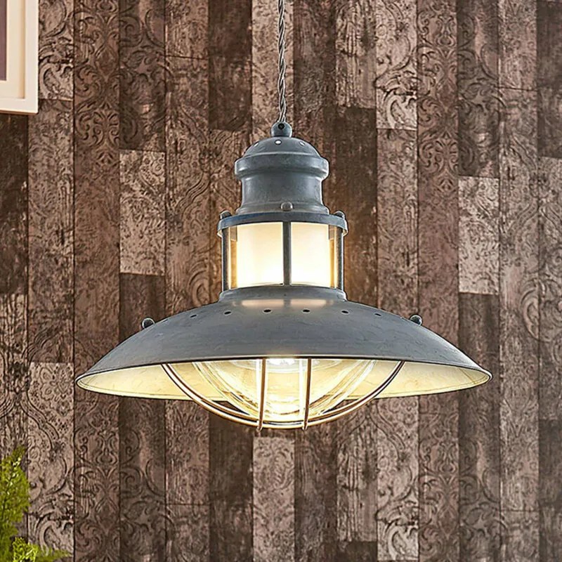 Industriële hanglamp Louisanne, grijs - lampen-24